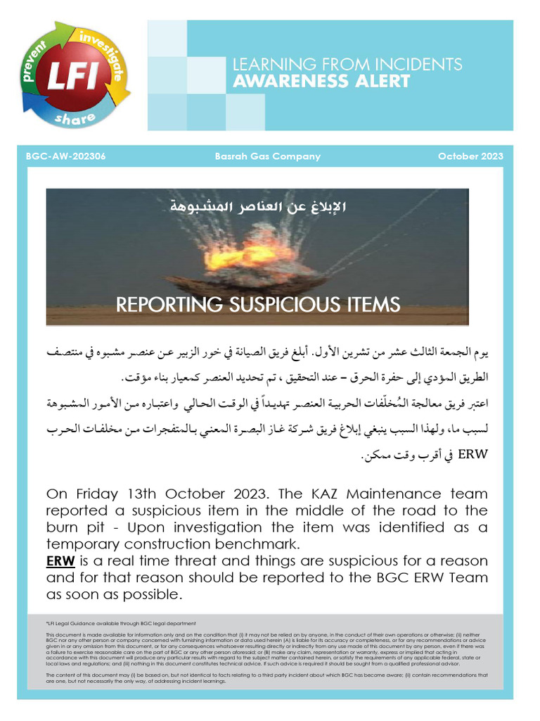 Bgc-Aw-202306 - Reporting Suspicious Items | PDF | Common Law | Justice