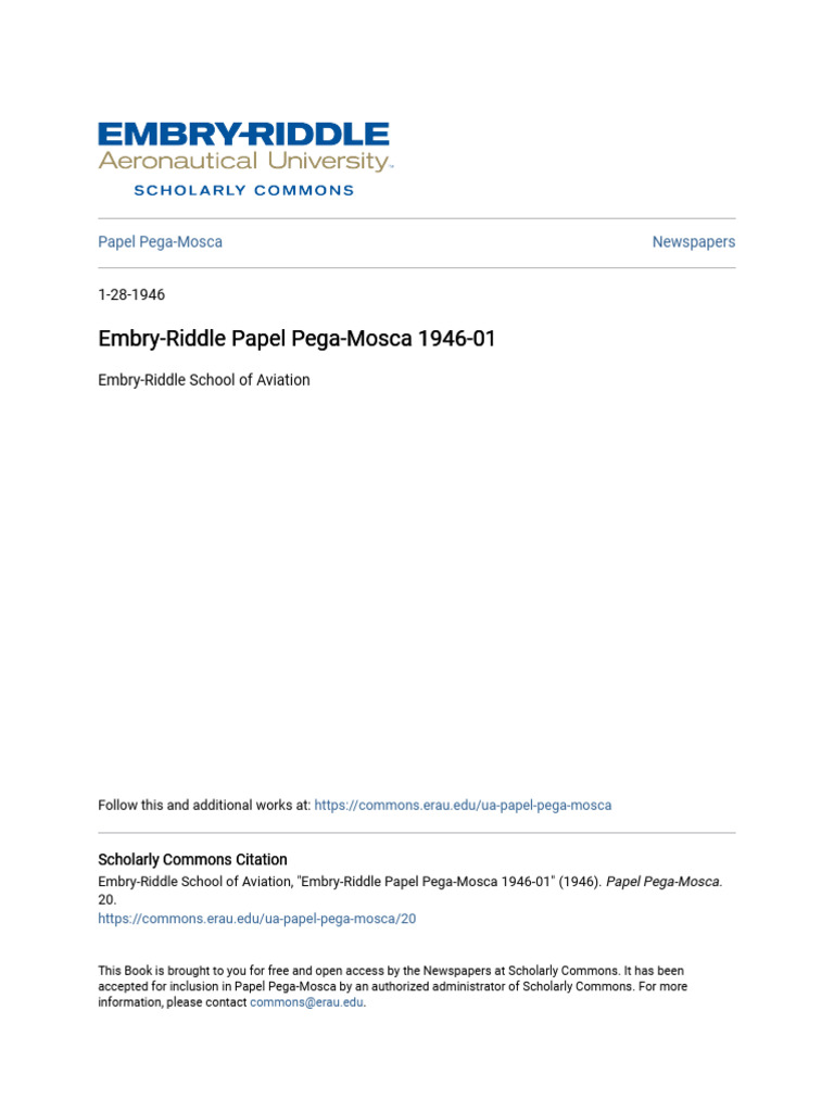 Embry Riddle Papel Pega Mosca 1946 01 | PDF