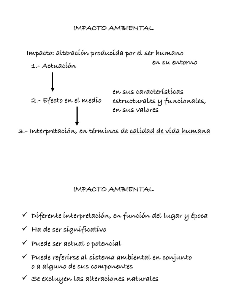 Tipos y Evaluación del Impacto Ambiental | PDF | Entorno natural ...