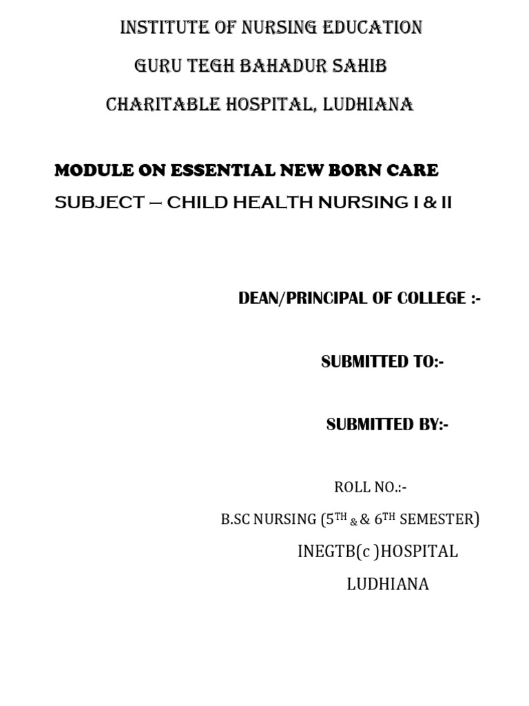 ENBC Module for Child Health Nursing | PDF