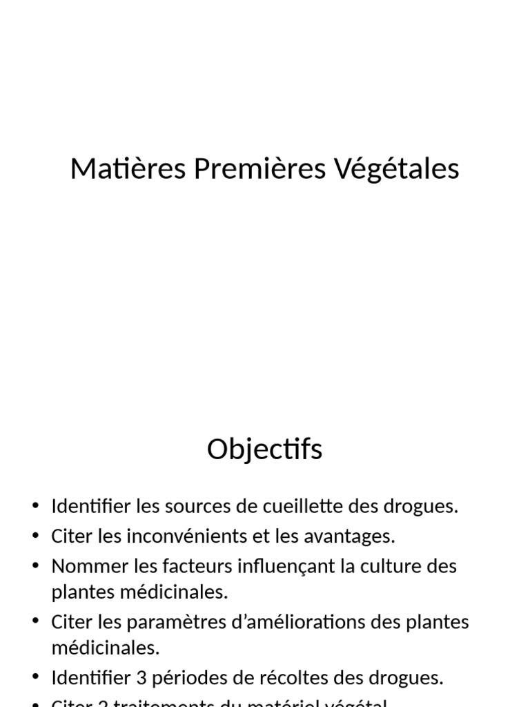 Sources et traitements des plantes médicinales PDF Plantes Récolte — free download