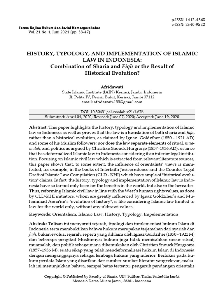 History Typology and Implementation of Islamic Law | PDF | Sharia | Tawhid