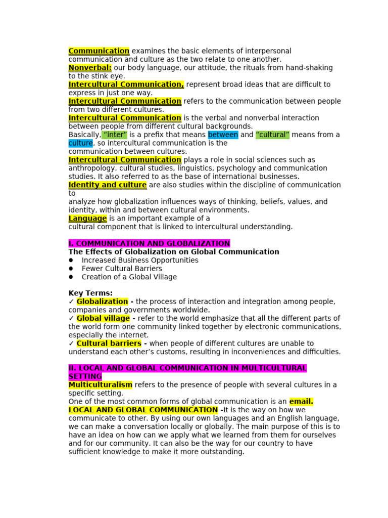 Interpersonal and Intercultural Communication | PDF