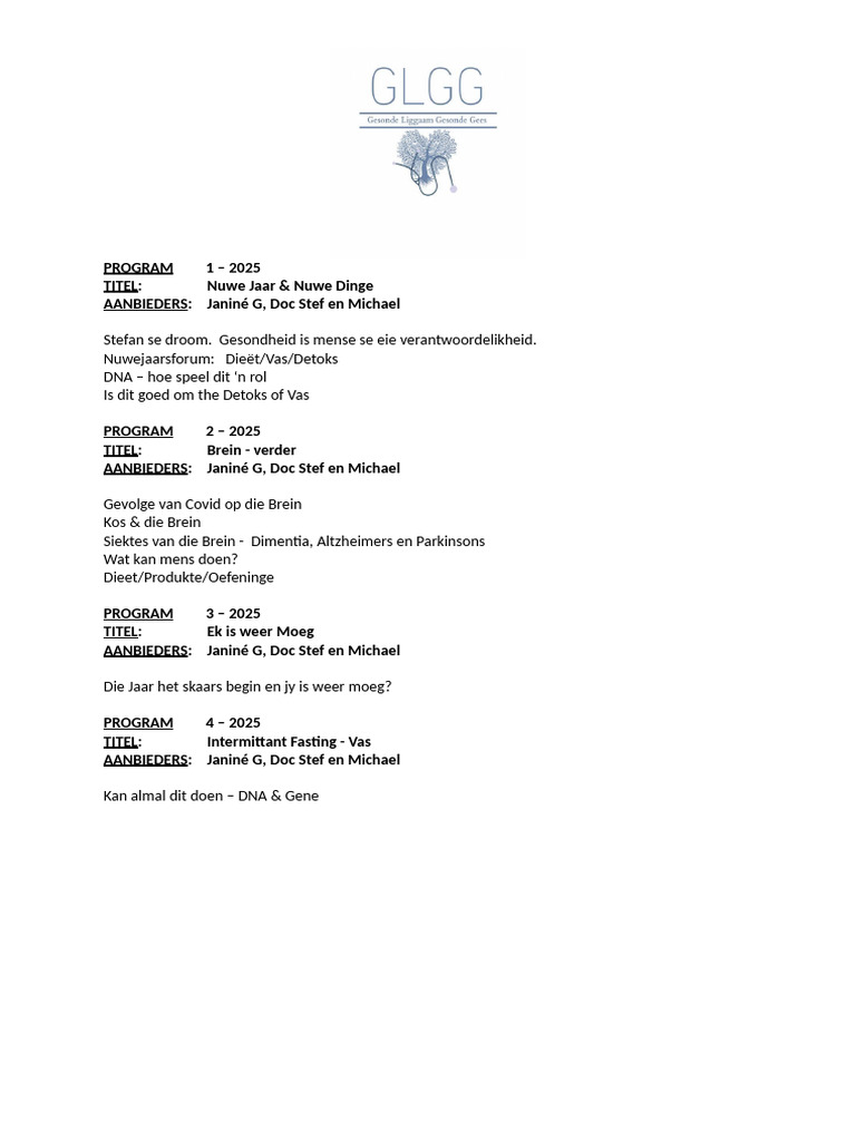 GLGG PROGRAM Cue Sheet 5 Feb 2025 | PDF
