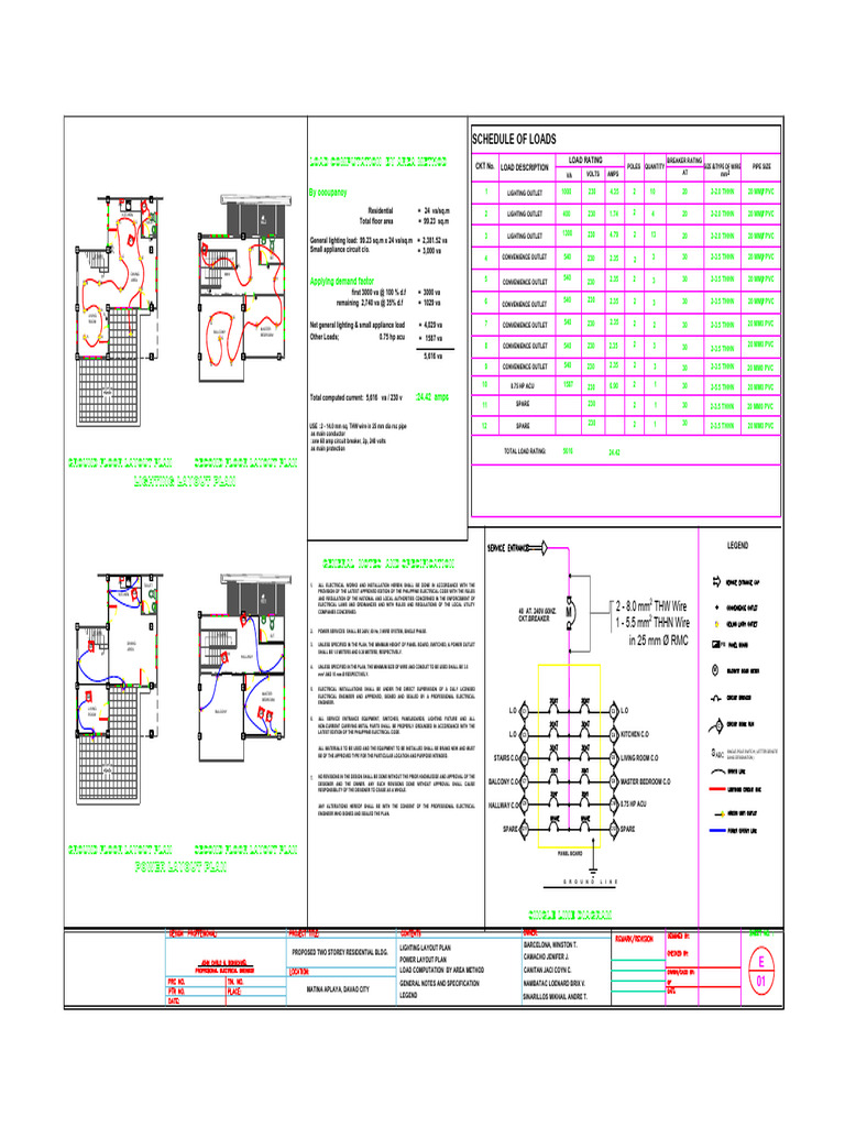 Residential Electrical Layout Plan | PDF | Electric Power | Equipment