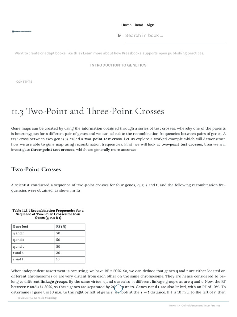 Gene Mapping: Two-Point and Three-Point Crosses | PDF | Genetic Linkage ...