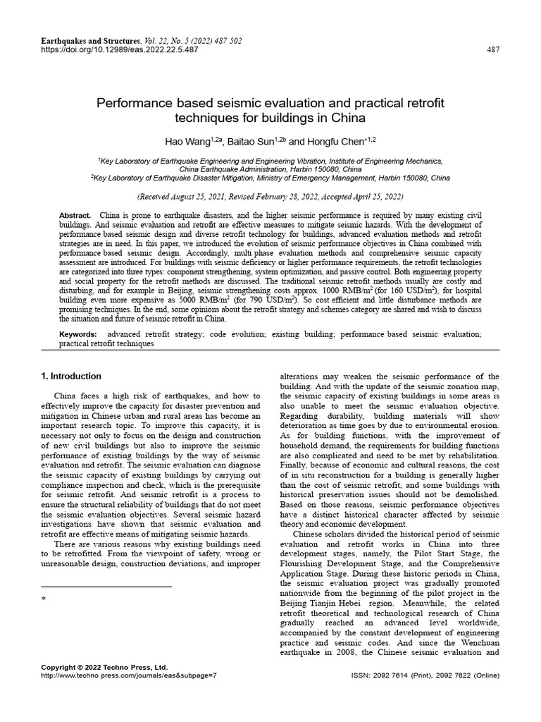 Seismic Evaluation and Retrofit in China | PDF | Earthquake Engineering ...