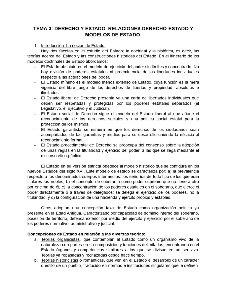 Tema 3 - Derecho y Estado | PDF | Estado (política) | Derechos