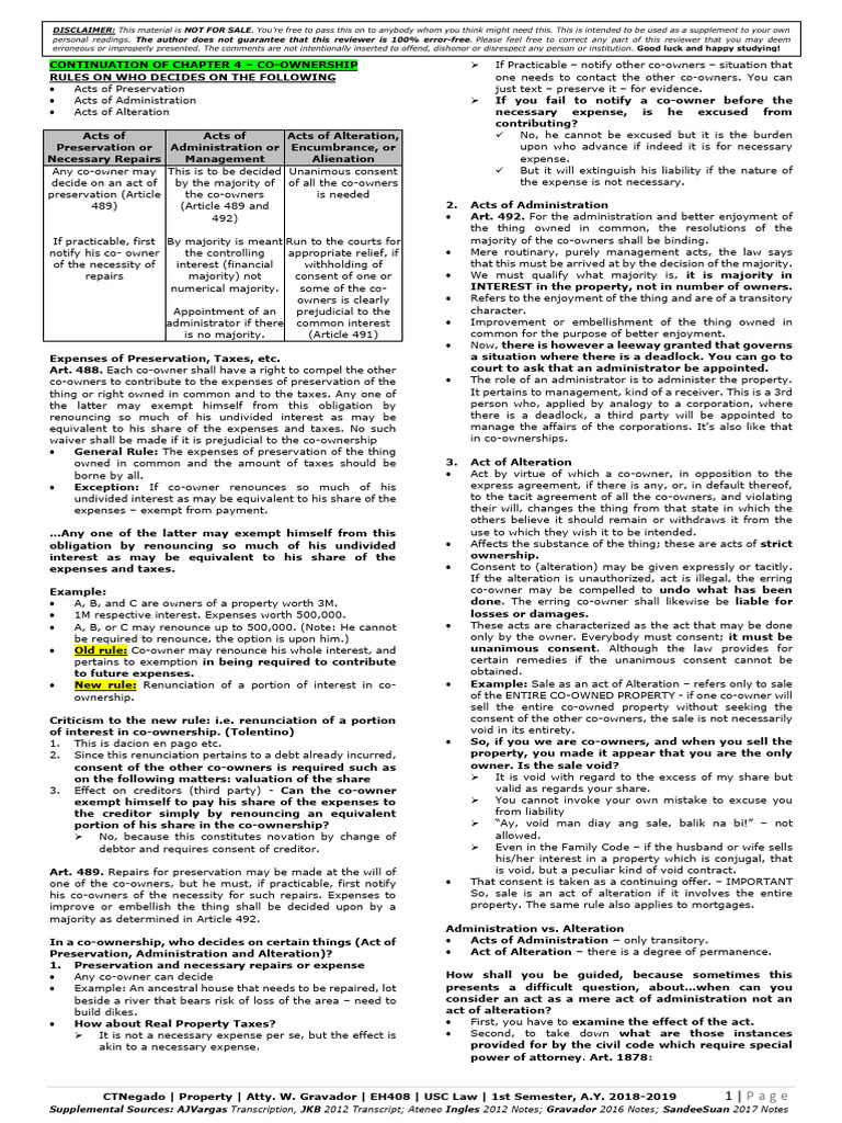 03 CTNegado Property Pre Final Notes Clean | PDF | Concurrent Estate ...