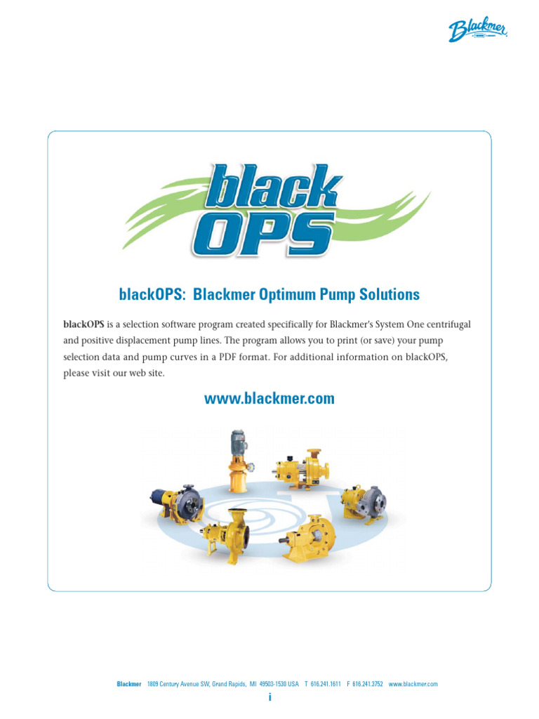 Blackmer System One Pump Solutions Guide | PDF | Pump | Bearing ...