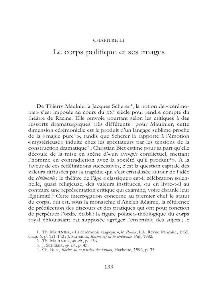 Corps politique et tragédie chez Racine | PDF | Jean Racine | Alexandre ...
