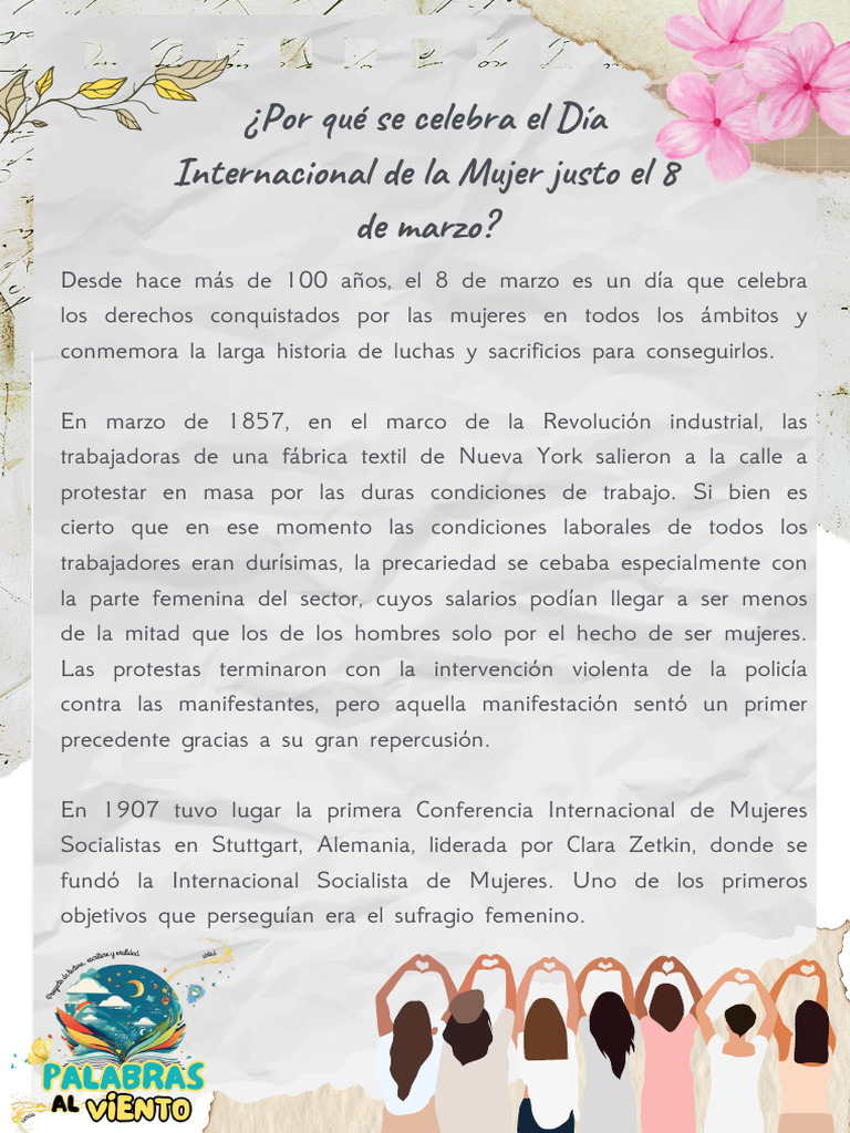 ¿Por Qué Se Celebra El Día de La Mujer El 8 de Marzo | PDF | Mujer