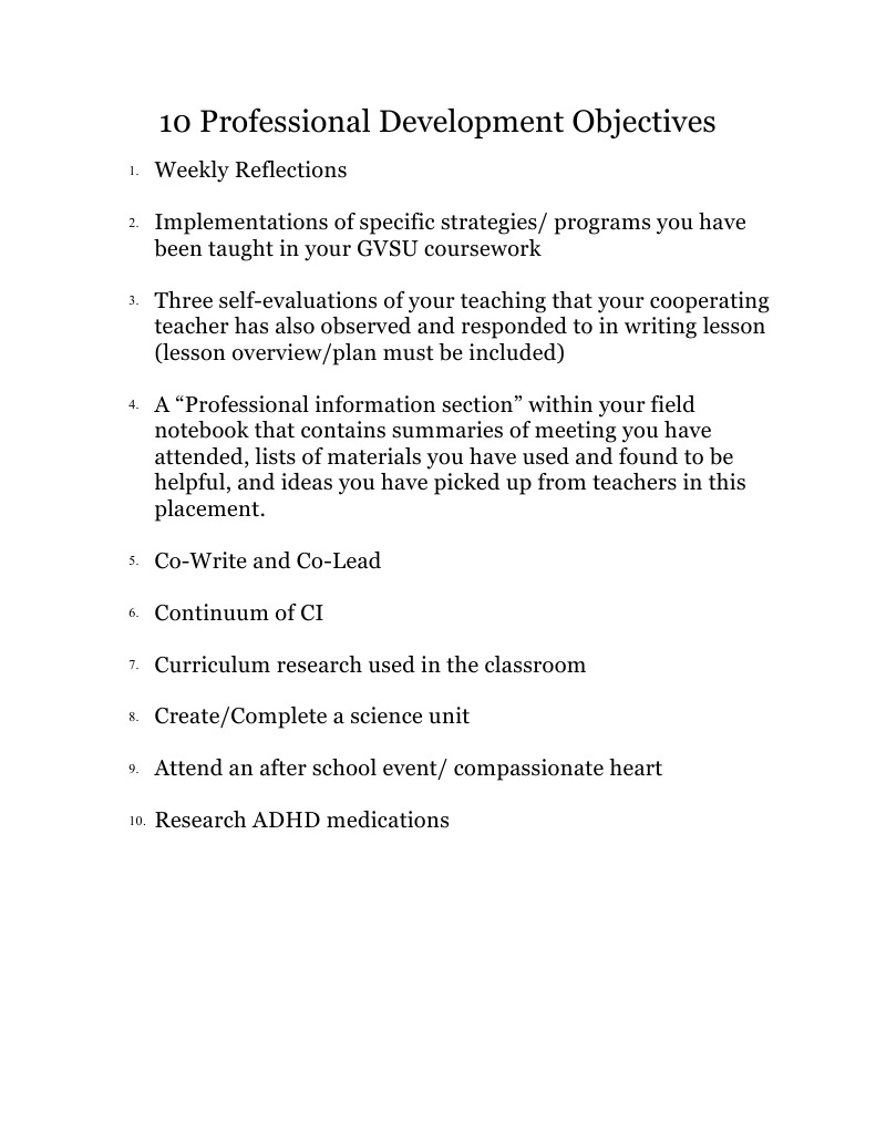 10 Professional Development Goals | PDF