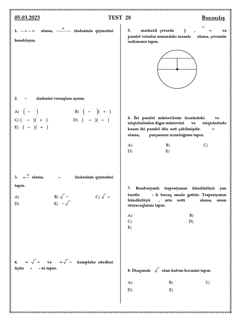 Test 28 | PDF