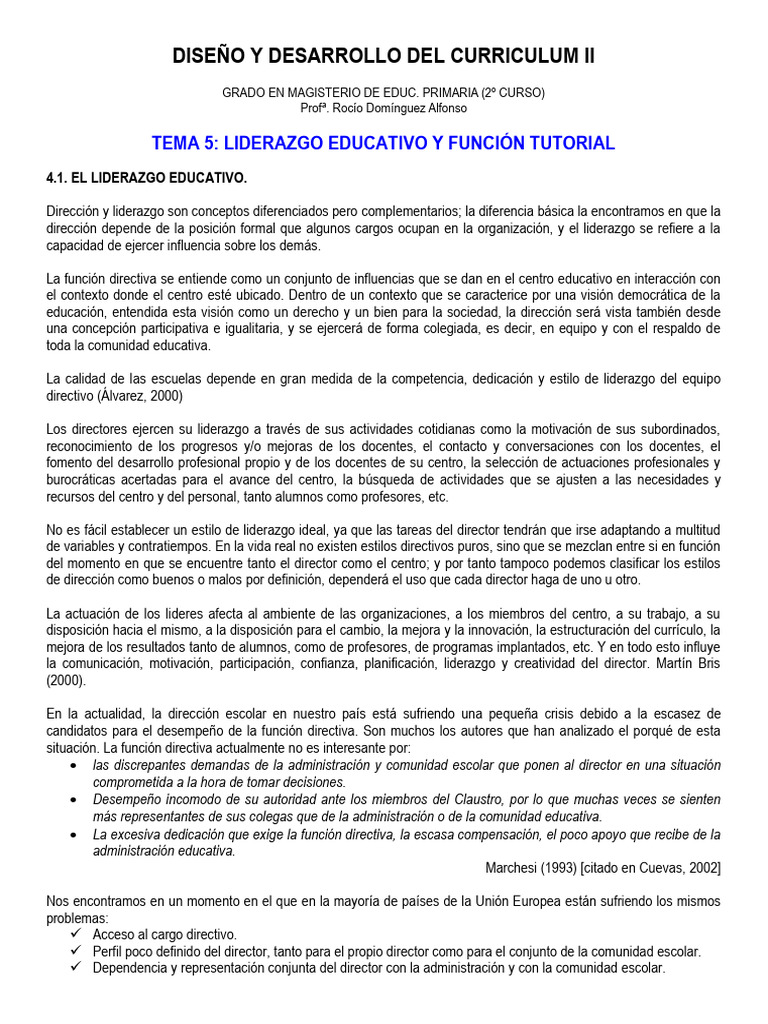 Liderazgo Educativo en la Tutoría Escolar | PDF | Maestros | Liderazgo