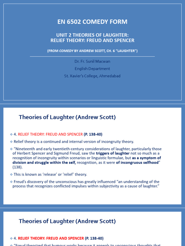 Relief Theory of Laughter: Freud & Spencer | PDF | Laughter | Sigmund Freud