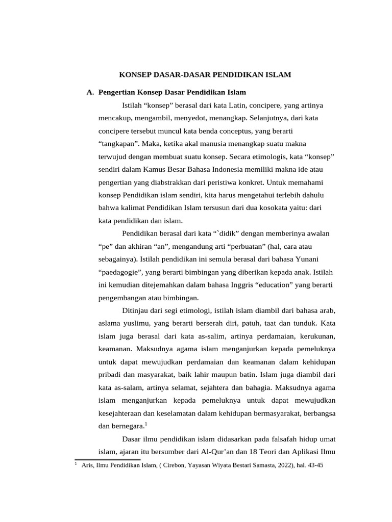 Konsep Pendidikan Islam dan Teorinya | PDF