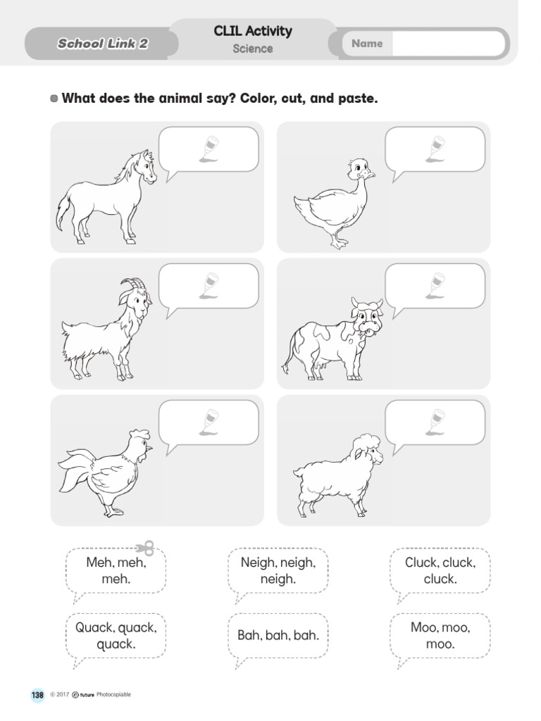 Animal Sounds CLIL Activity Sheet | PDF