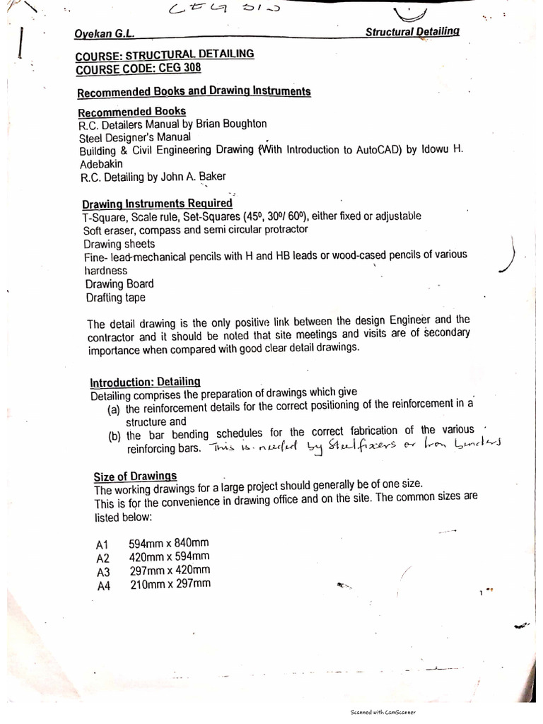 01 Structural Detailing Note | PDF
