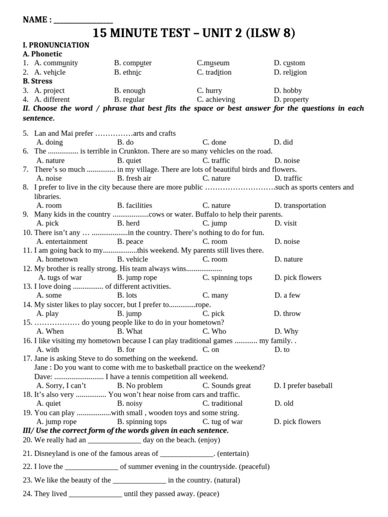 15 Minute Unit 2 Pdf