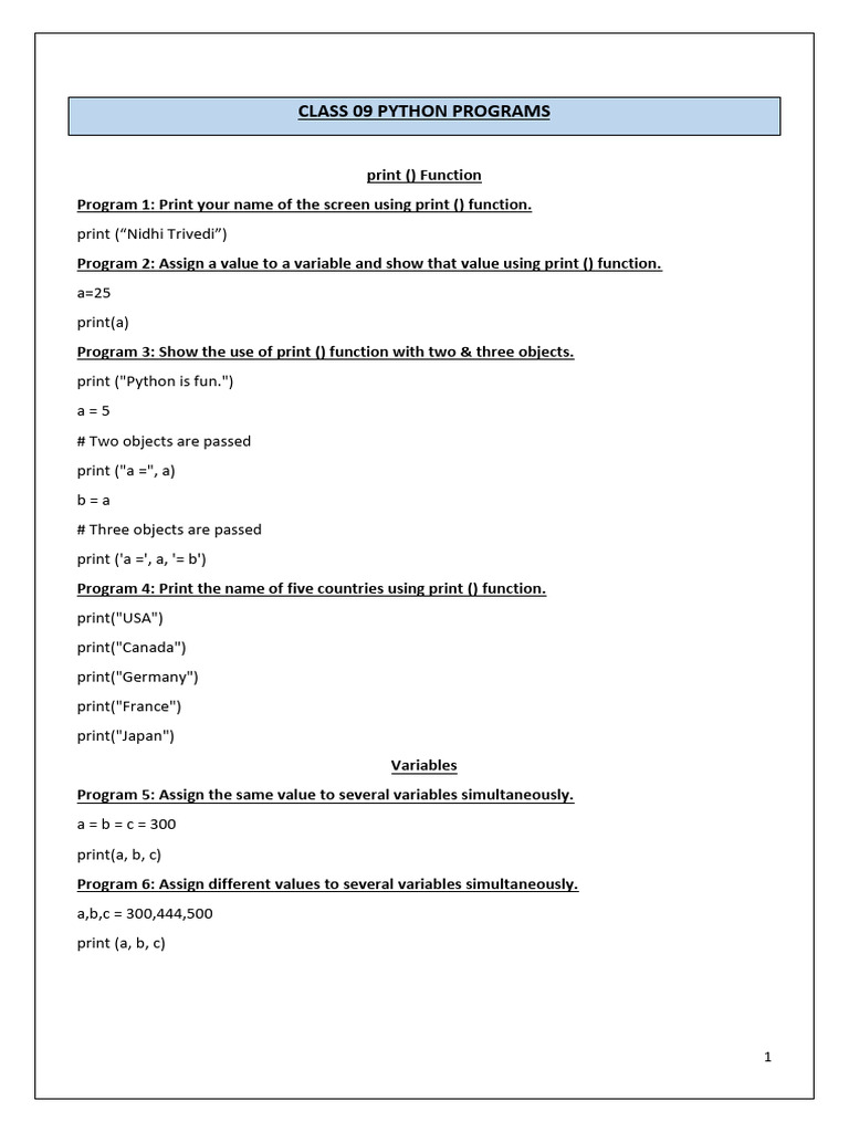 Python Programming Basics and Examples | PDF | Data Type | Variable ...