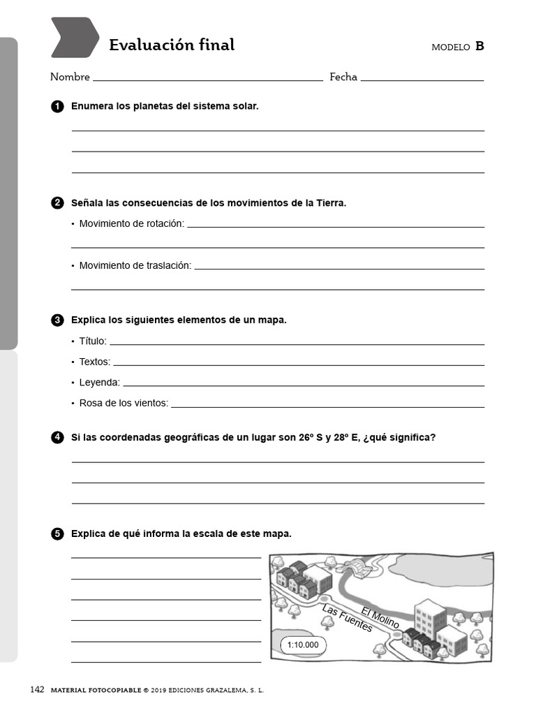 Evaluación Final Sociales 5 Primaria | PDF | España