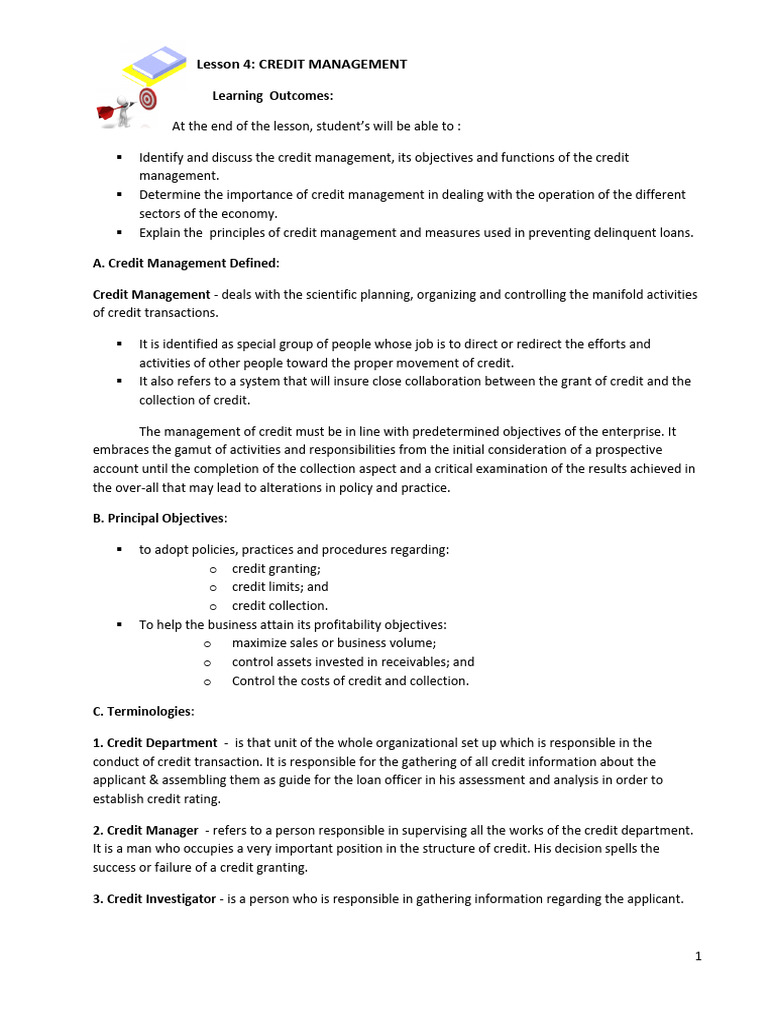 Credit Management Principles and Practices | PDF | Interest | Loans
