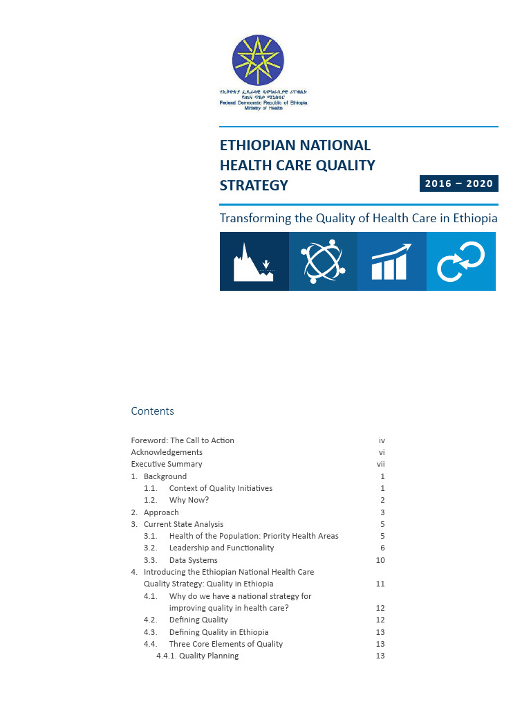 Ethiopian National Health Care Quality Strategy | PDF | Health Care ...