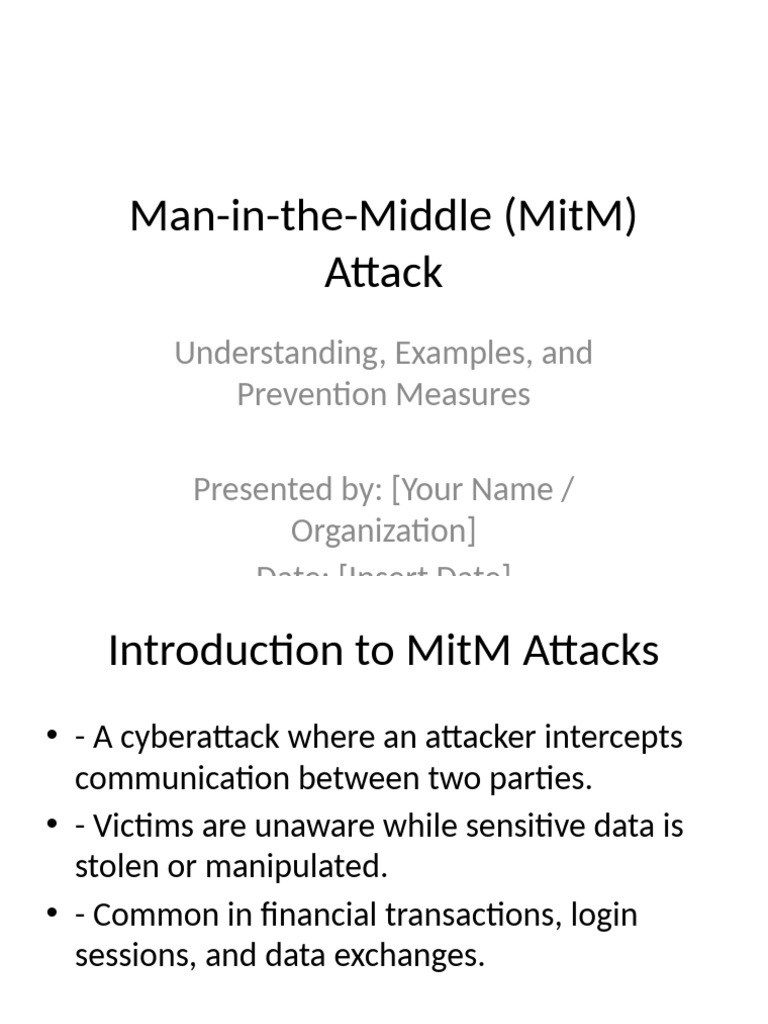 MitM Attacks: Understanding & Prevention | PDF | Security | Computer ...