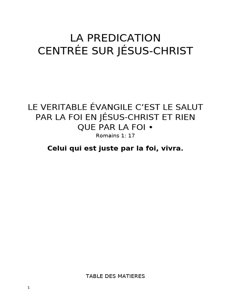 Prédication centrée sur Jésus-Christ | PDF | Onction | Dieu