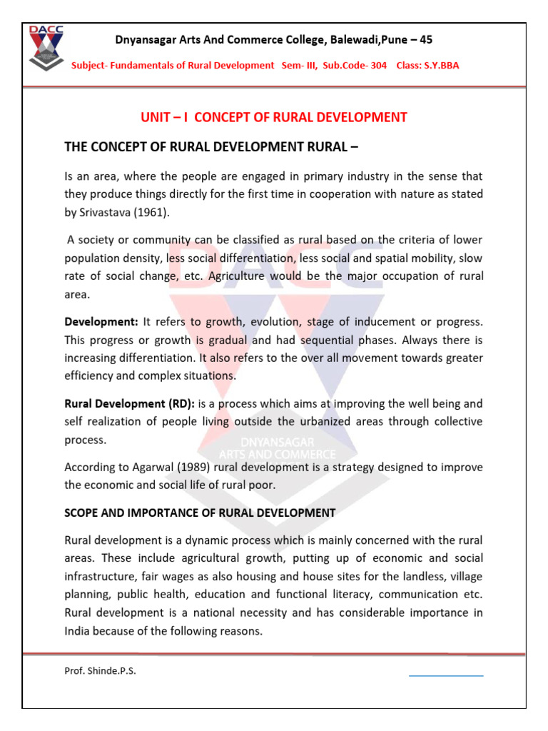 Fundamentals of Rural Development | PDF | Non Governmental Organization ...