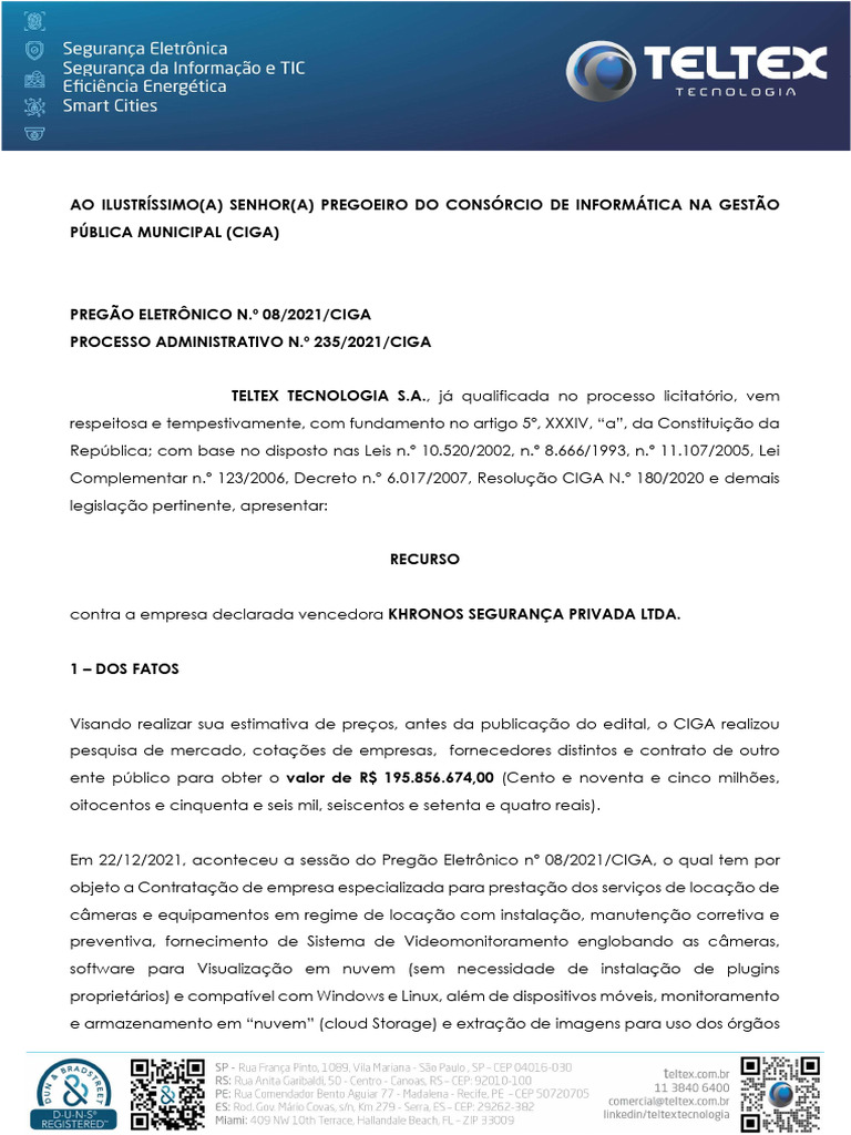26 Recurso Teltex Tecnologia S - A | PDF | Interesse público