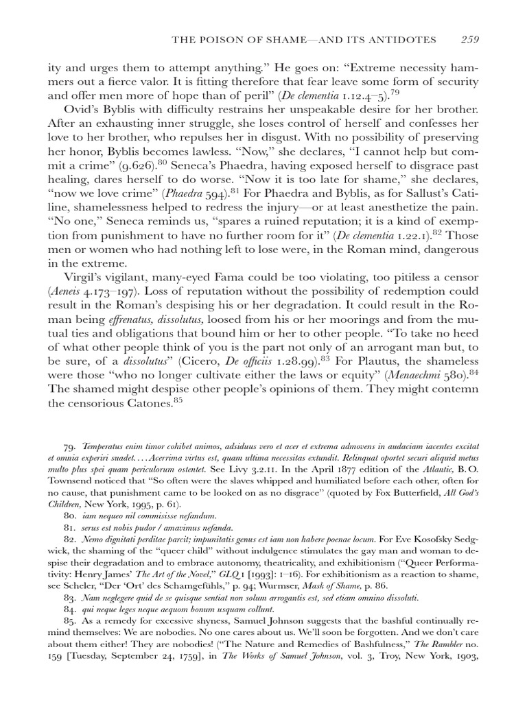 The Dynamics of Shame in Roman Thought | PDF | Ancient Rome