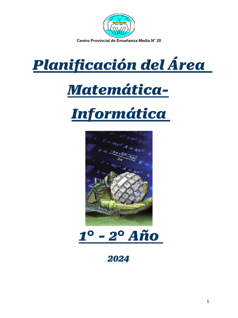 Planificación Matemática e Informática 2024 | PDF | Lenguaje de ...