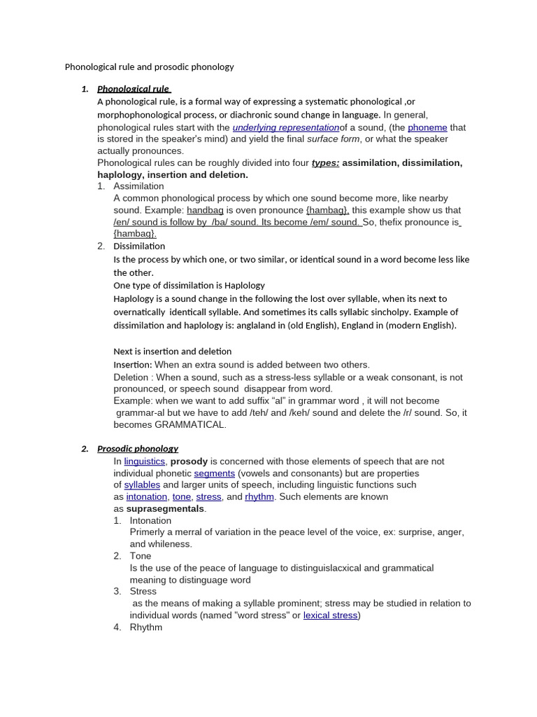 Phonological Rules and Prosodic Elements | PDF | Stress (Linguistics ...