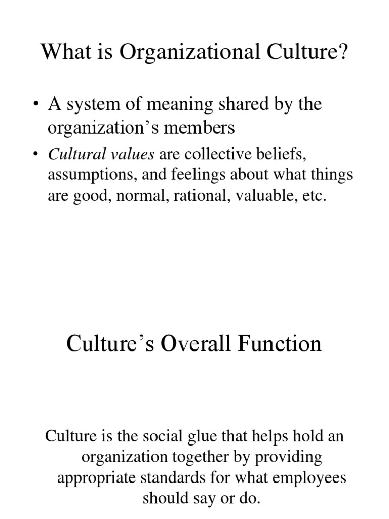 Understanding Organizational Culture | PDF