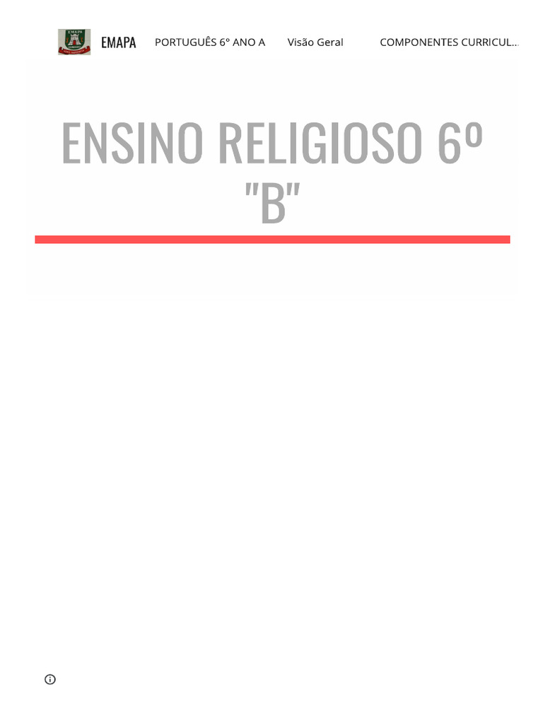 Ensino Religioso 6 Ano | PDF