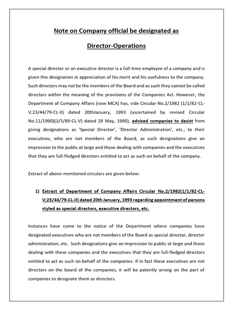 Misleading Director Designations Advisory | PDF | Justice | Crime ...