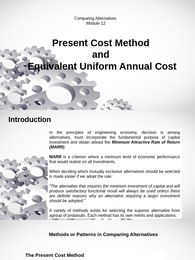 Cost Comparison Methods in Engineering | PDF | Taxes | Investing