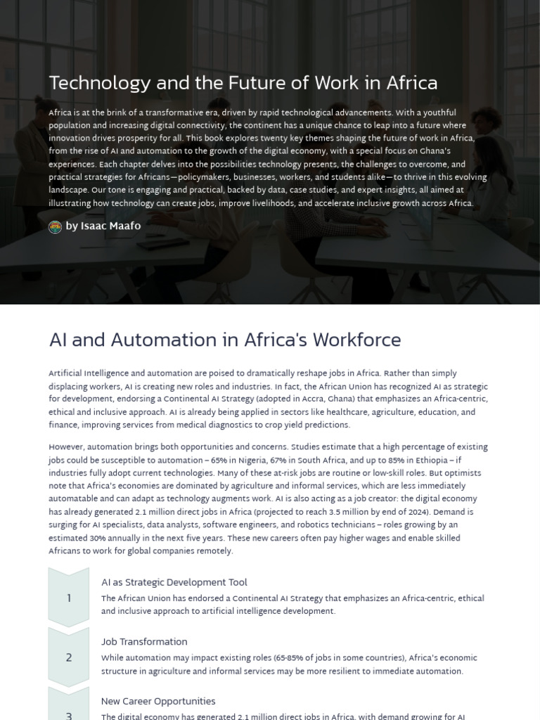 Technology and The Future of Work in Africa | PDF | E Commerce | Small ...