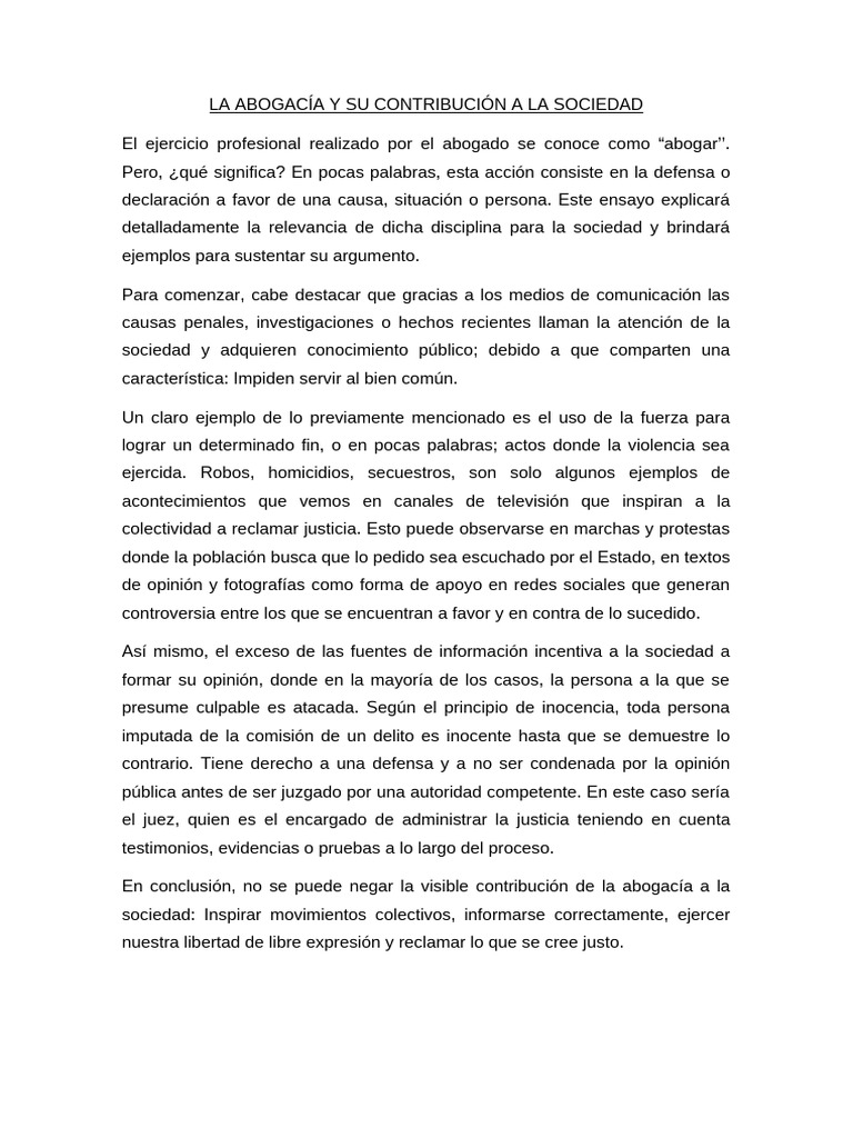 La Abogacía y su Impacto Social | PDF
