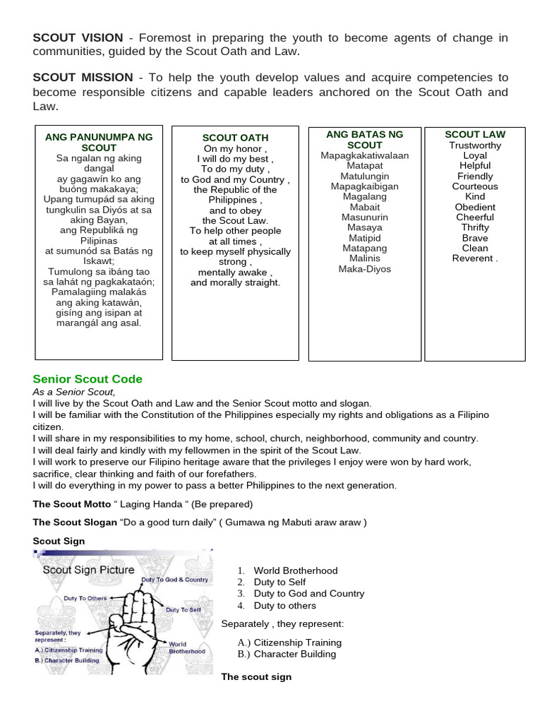 Scout Values and Leadership Principles | PDF | Scouting | Youth Movements