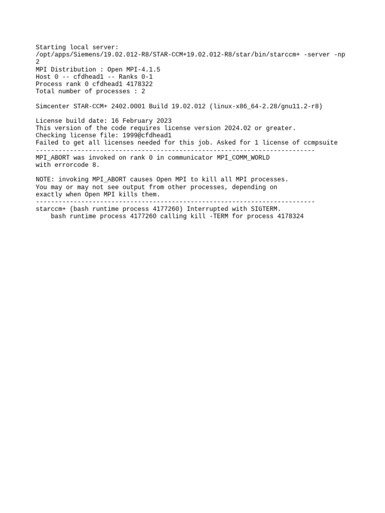 STAR-CCM+ License Error on Local Server | PDF