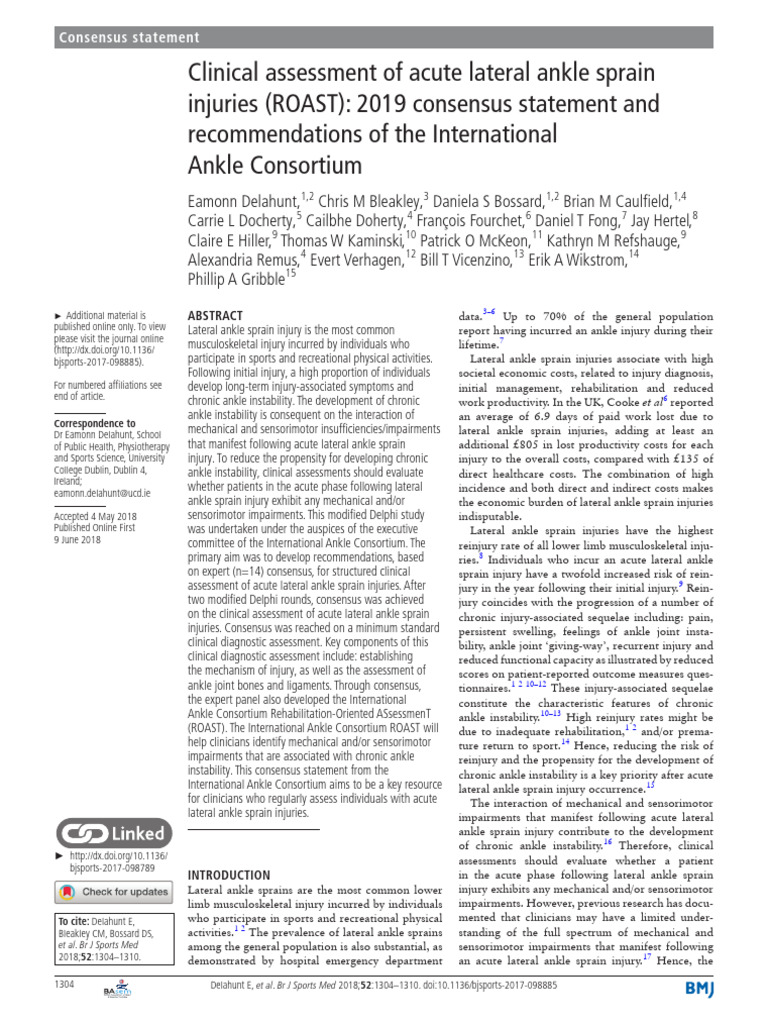 Acute Lateral Ankle Sprain Assessment Guide | PDF | Physical Therapy ...