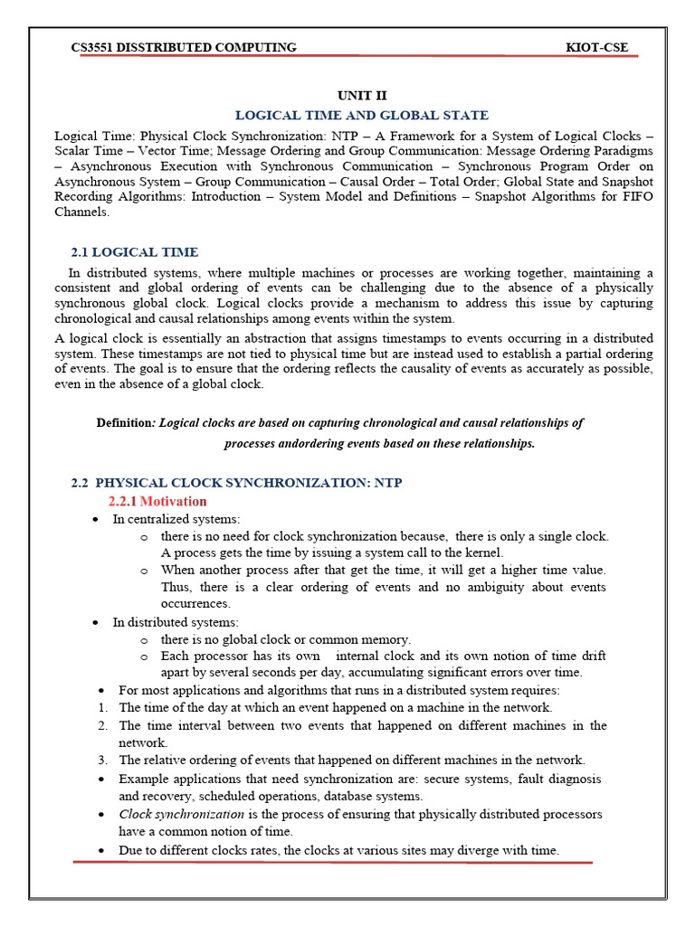Logical Clocks in Distributed Computing | PDF | Distributed Computing ...