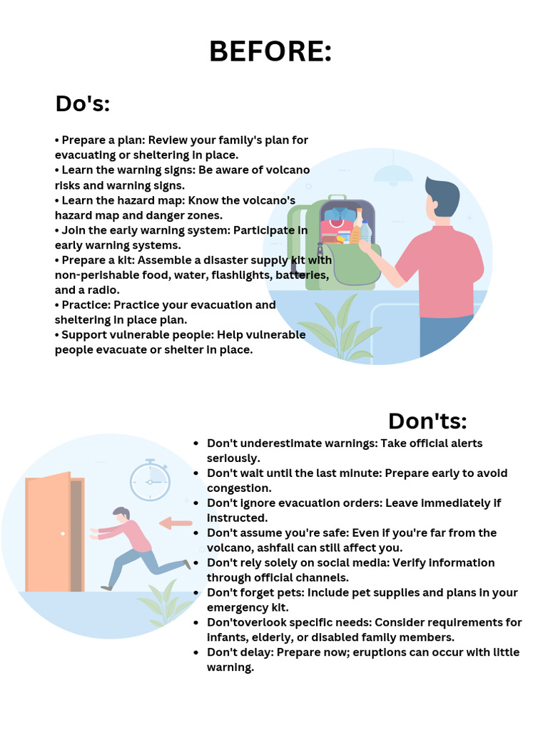 Do's and Don'ts Before, During, and After Volcanic Eruption | PDF ...