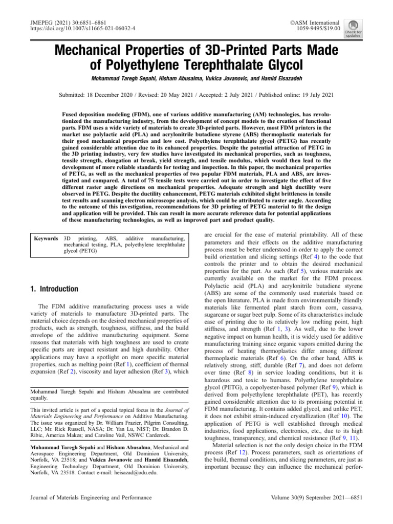 2021 - Mechanical Properties of 3D-Printed Parts Made of Polyethylene ...
