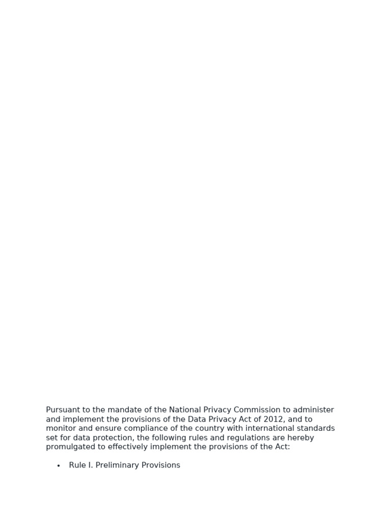 Data Privacy Act 2012 Implementation Rules | PDF | Privacy ...