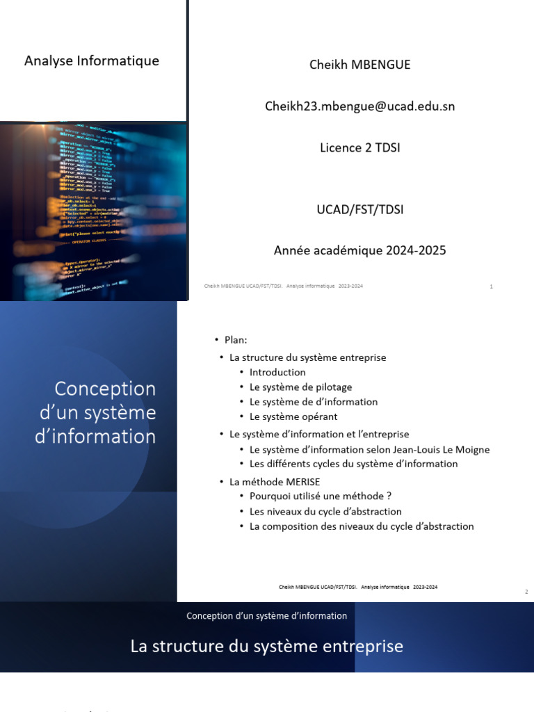 Conception Système d'Information en Entreprise | PDF | Informatique