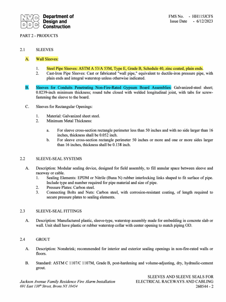 Sleeves and Seals for Electrical Cabling | PDF | Pipe (Fluid Conveyance ...